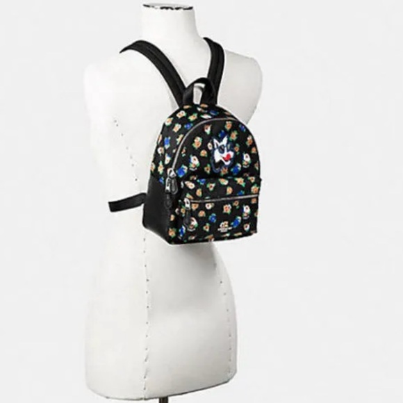 NWT COACH CHARLIE MINI BACKPACK IN TEA ROSE FLORAL PRINT NYLON F57636 - Picture 9 of 9